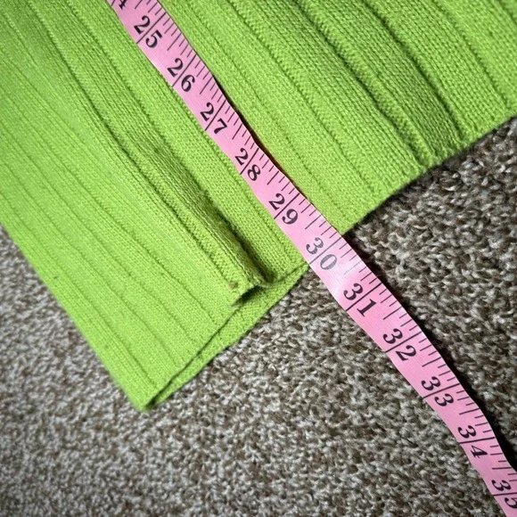 Forenza‎ Green Ribbed Y2K Stripe Turtleneck Sweater Mens XL Striped Long Sleeve - Picture 5 of 7